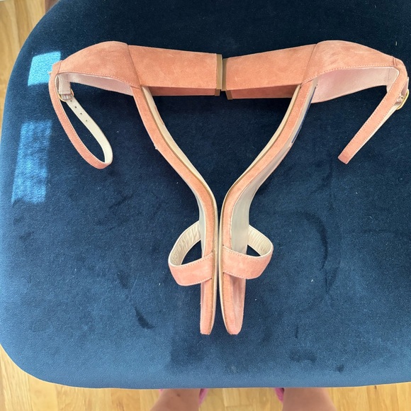 Stuart Weitzman rose pink suede strappy high heels size 9 US - Picture 3 of 6